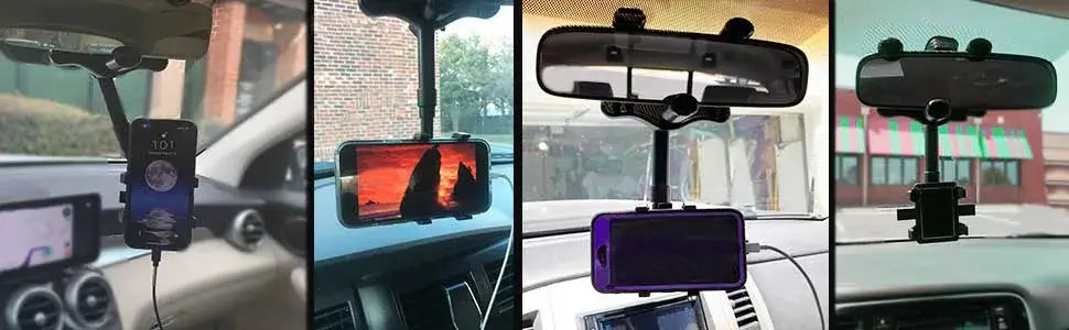 🚘 360° Adjustable Rearview Mirror Mobile Holder 🚘