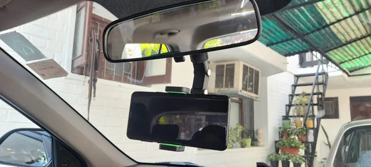 🚘 360° Adjustable Rearview Mirror Mobile Holder 🚘