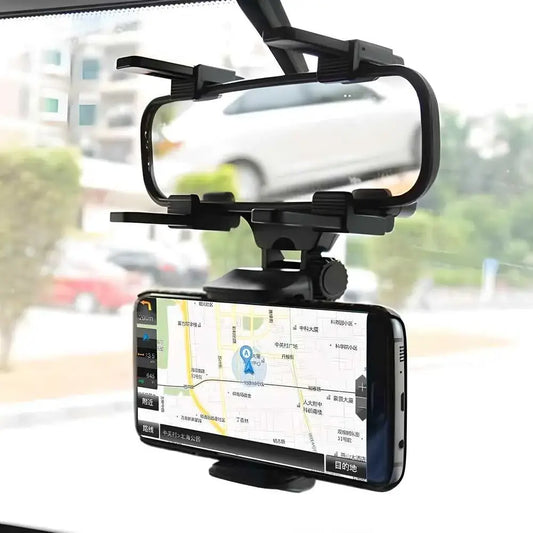 🚘 360° Adjustable Rearview Mirror Mobile Holder 🚘