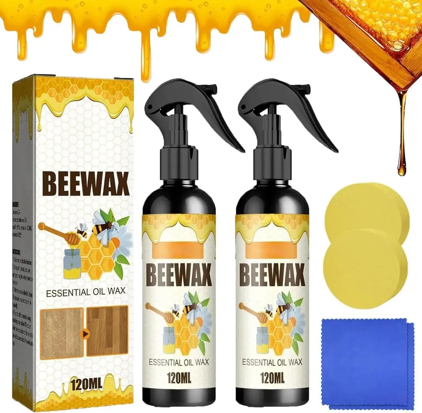 Natural Wood Care Beeswax Polish & Cleaner (Buy 1 Get 1 Free) 🪑✨