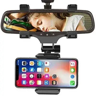 🚘 360° Adjustable Rearview Mirror Mobile Holder 🚘