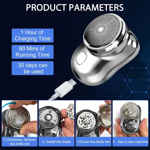 Pocket Precision Electric Shaver – Smooth Shave, Anytime, Anywhere!