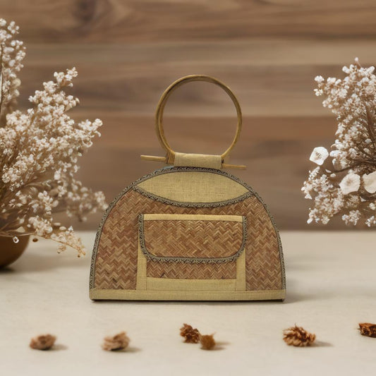 Vintage Luxe Woven Satchel - Modzest